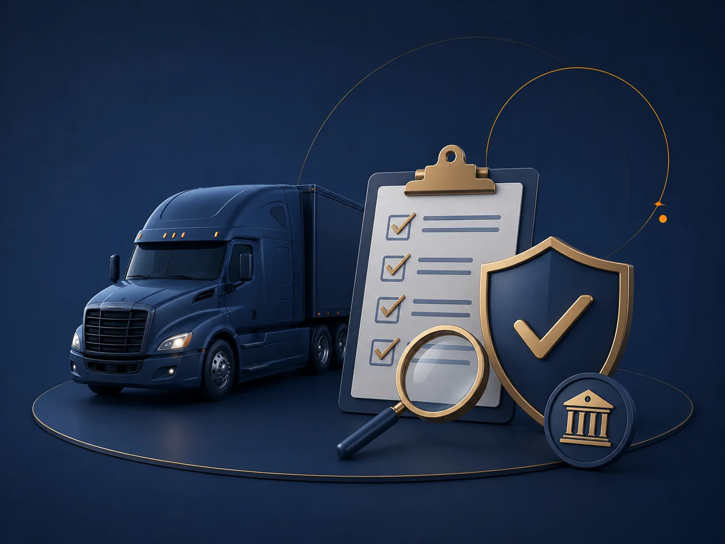 Commercial truck inspection or trucking safety and compliance documentation.